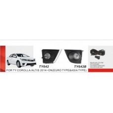 Фари доп.модель Toyota Corolla 2013-16/TY-642A/H11-12V55W/ел.проводка