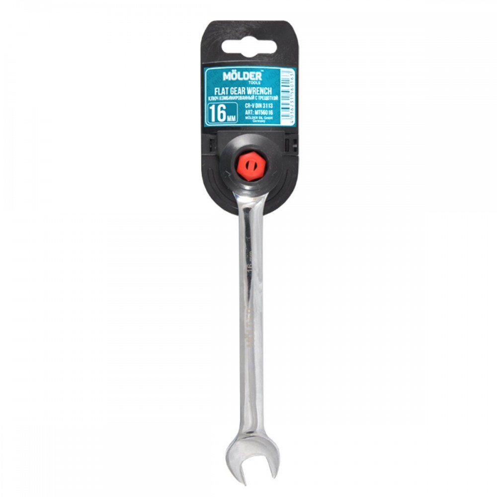 Ключ комбинированный Molder с трещоткой CR-V, 16мм