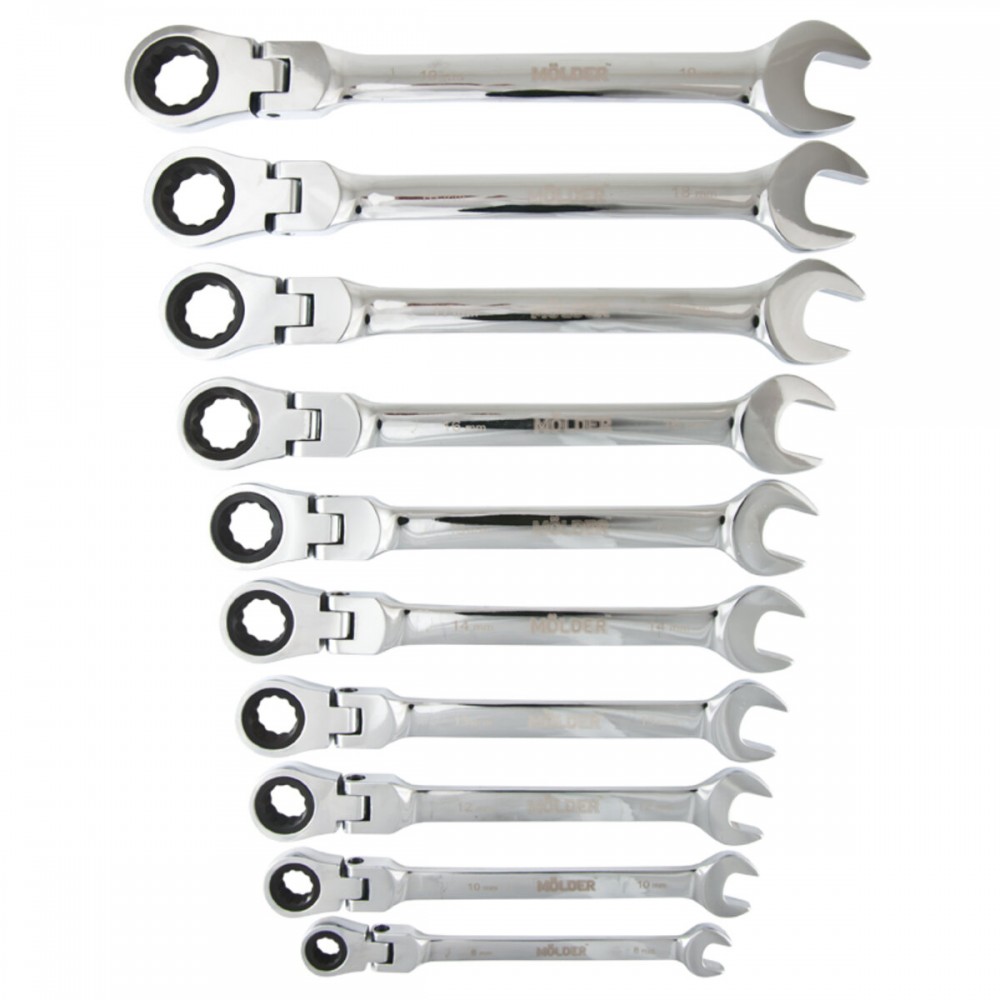 Набор ключей Molder с трещоткой и карданом CR-V, 10шт