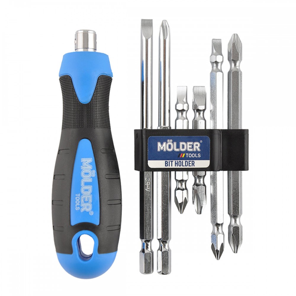 Отвертка Molder со сменными насадками 6в1 MT32306
