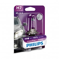 Галогенова лампа Philips H7 12V 55W PX26d VisionPlus (+60% more light), Blister 1шт