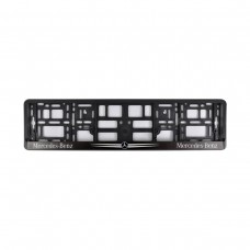 Рамка Сarlife под номер, цветная печать, Merсedes-Benz бело-черная