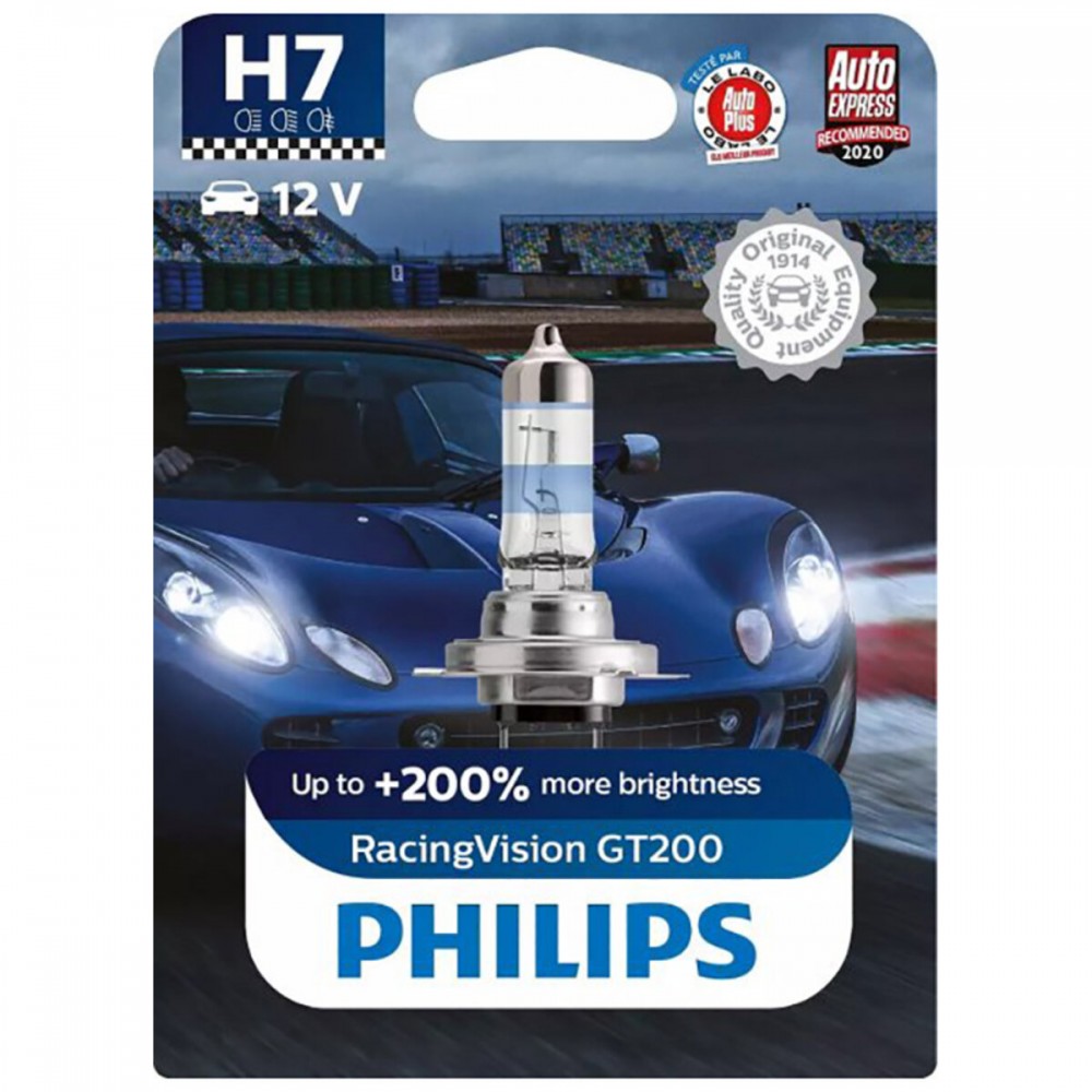 Галогеновая лампа Philips H7 RacingVision GT200 12V 55W PX26d 12972RGTB1
