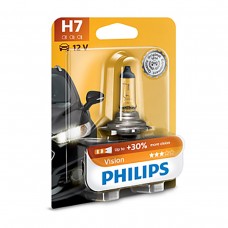 Галогенова лампа Philips H7 12V 55W PX26d Vision (+30% more light), Blister 1шт