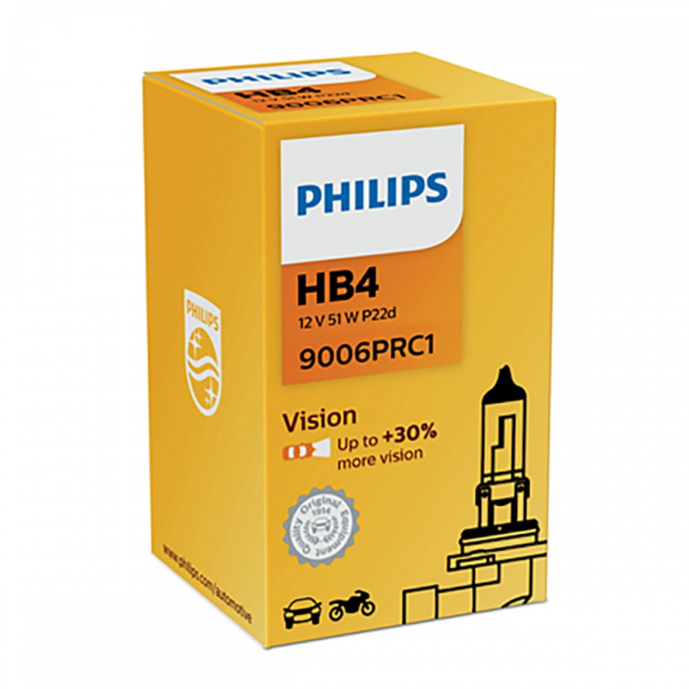 Галогеновая лампа Philips HB4 12V 55W P22d Vision (+30% more light)