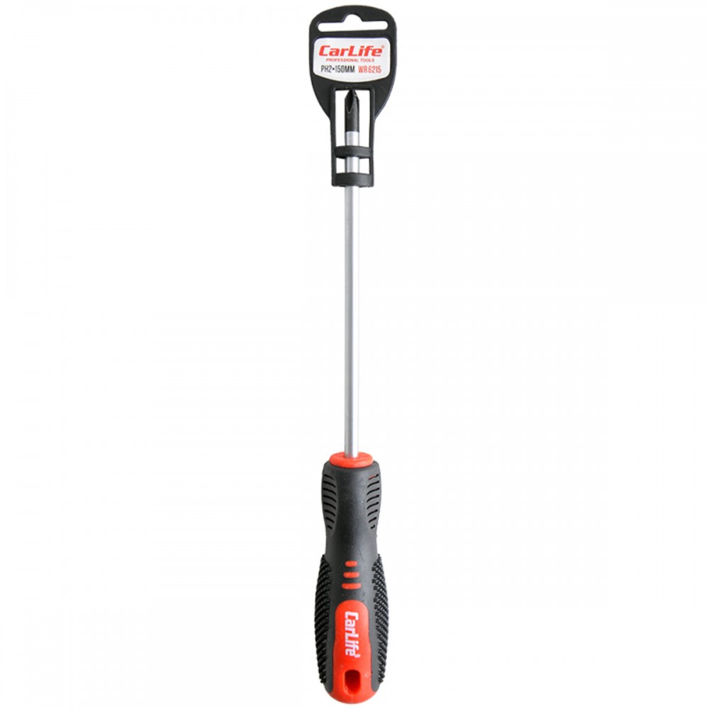 Отвертка Carlife крестовая PH2x150mm, Cr-V 6150