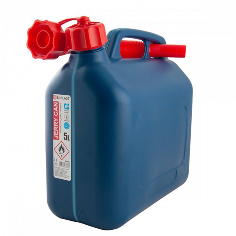 Канистра Bi-Plast пластиковая HDPE для топлива 5л с воронкой