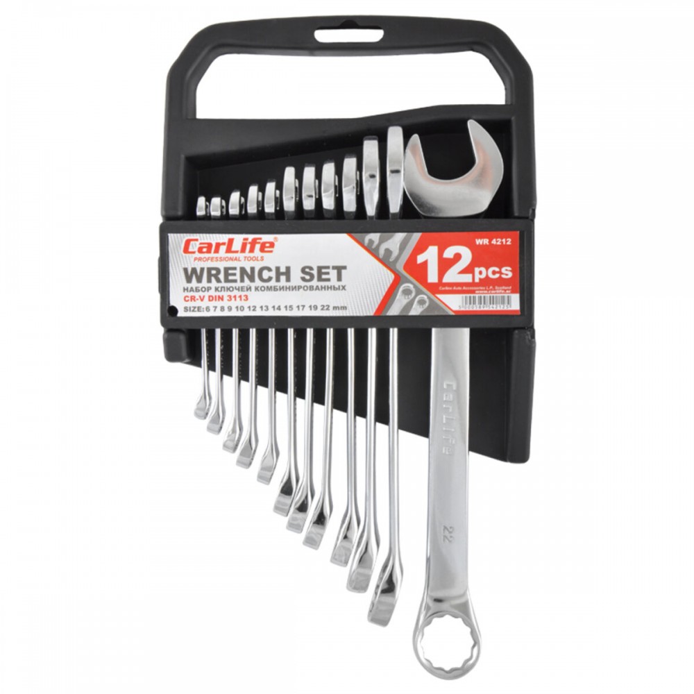 Набор ключей Carlife CR-V, 6-22мм, 12шт