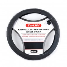 Чохол на кермо Carlife 41-43 см шкіряний, чорний SW229XL