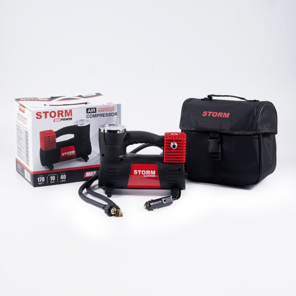 Компрессор автомобильный Storm Max Power 10 Атм 40 л/мин 170 Вт