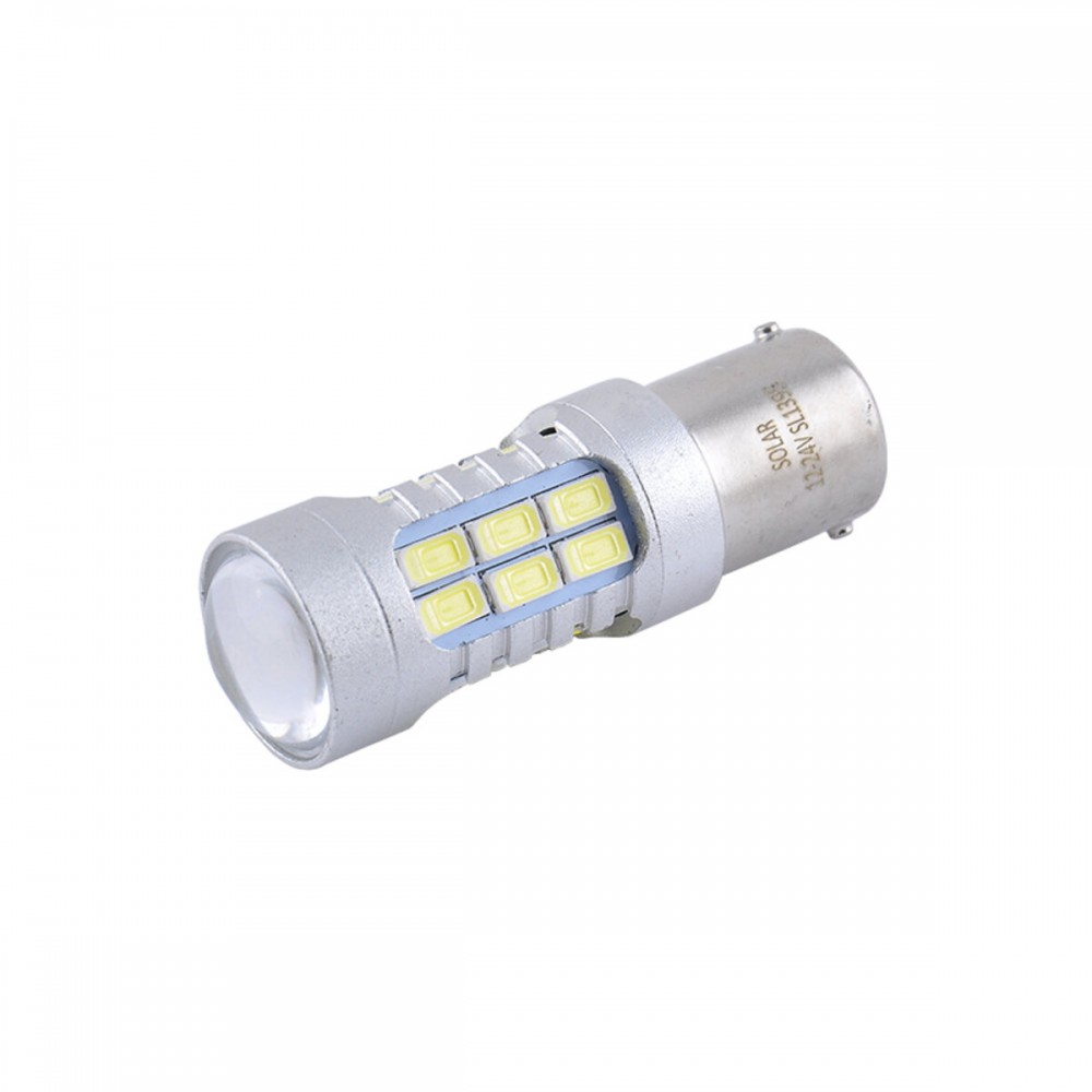 LED автолампа Solar 12-24V S25 BA15s 27SMD white, 2шт