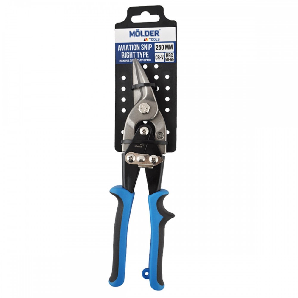 Ножницы Molder по металлу правые 60Cr-V 250мм, двухкомпонентная ручка