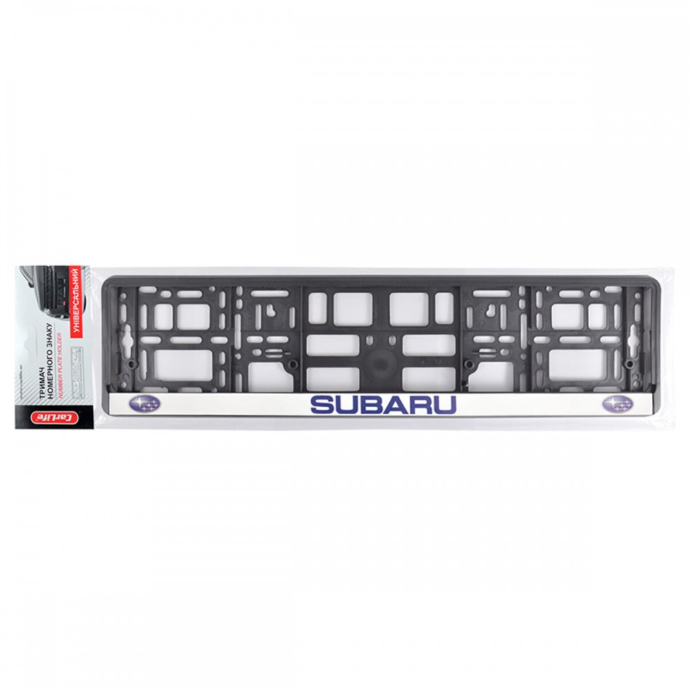 Рамка Сarlife под номер, цветная печать, Subaru сине-белая