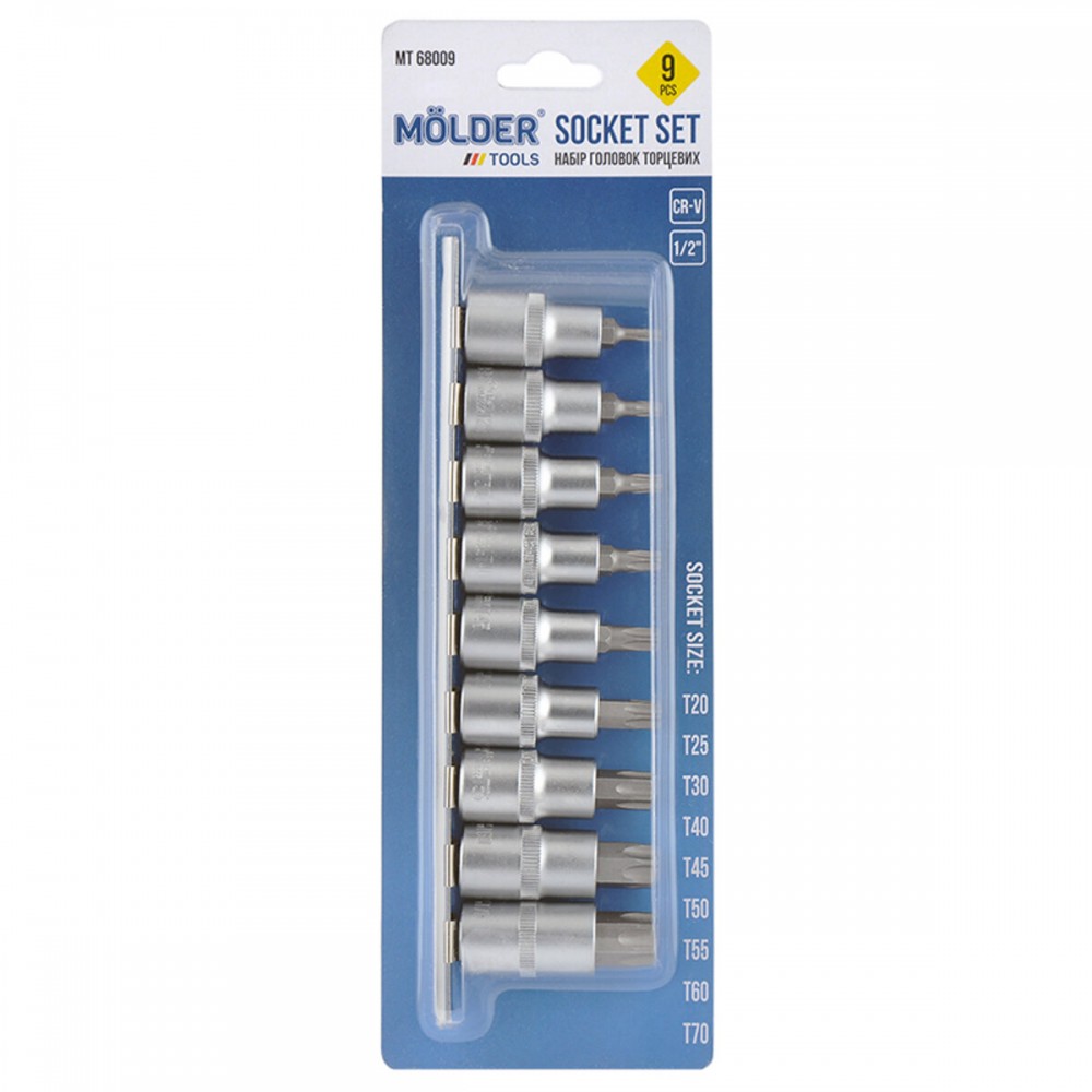Набор головок торцевых TORX на планке Molder 1/2