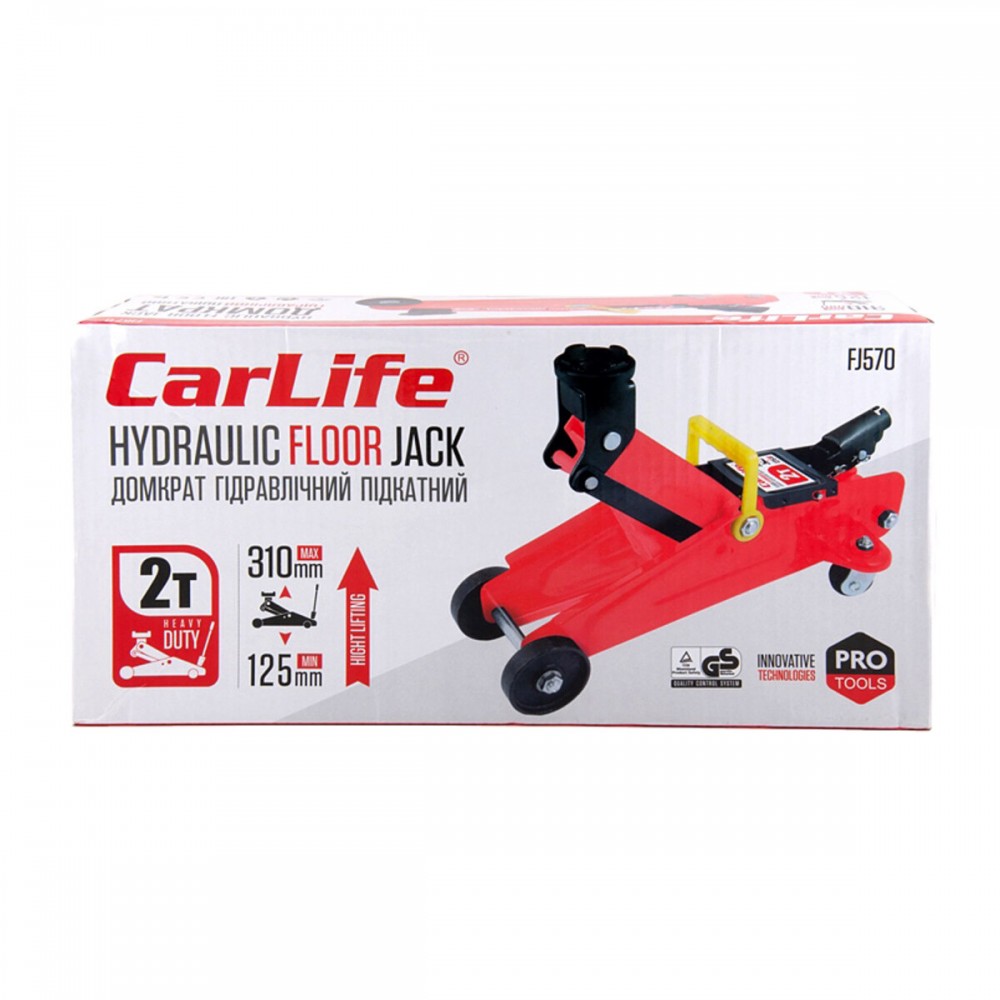 Домкрат подкатной CarLife 2т 125-310мм FJ570