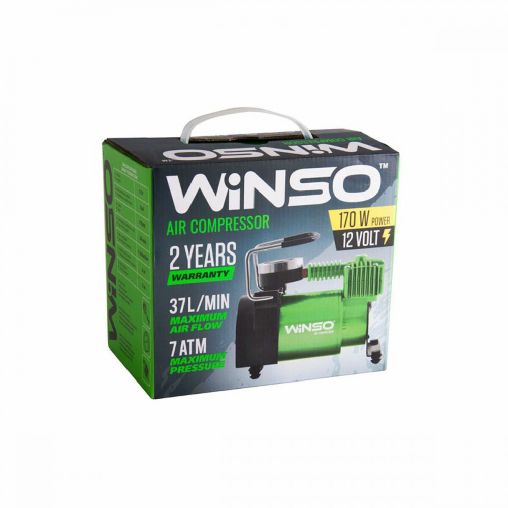 Компрессор автомобильный Winso 7 Атм 37 л/мин 170 Вт 122000