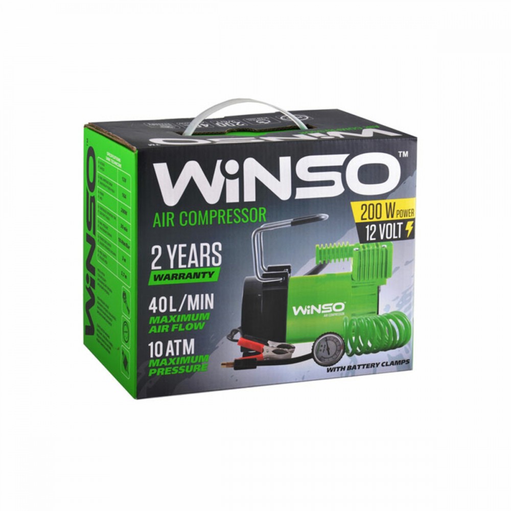 Компрессор автомобильный Winso 10 Атм 40 л/мин 200 Вт