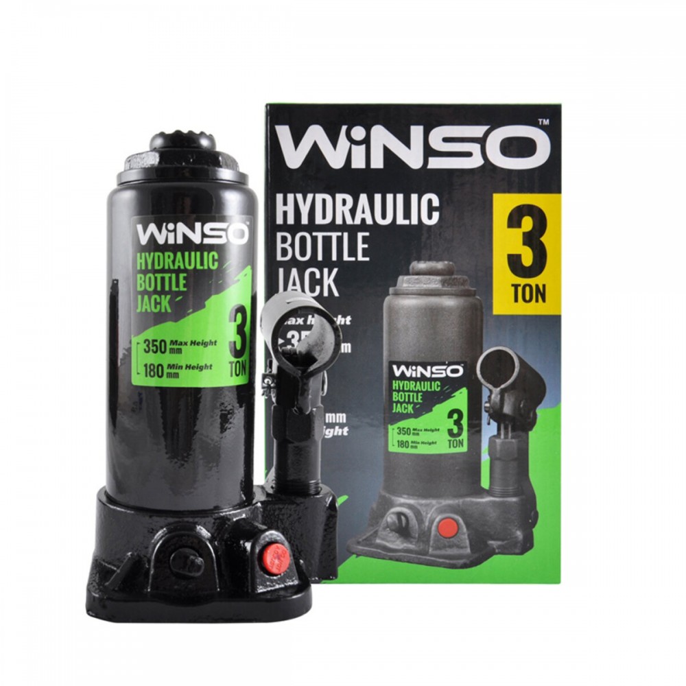 Домкрат гидравлический бутылочный Winso 3т 180-350мм