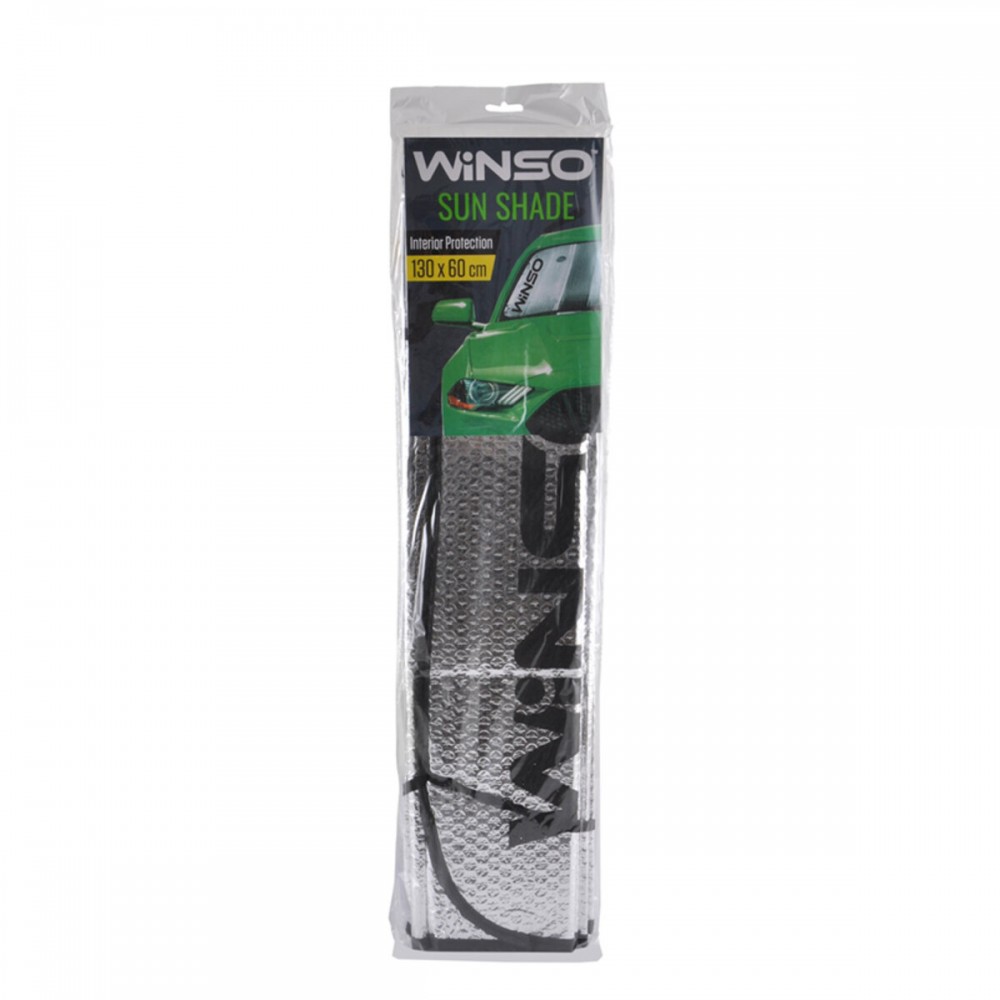 Шторка солнцезащитная Winso на лобовое стекло, зеркальная, 130*60см