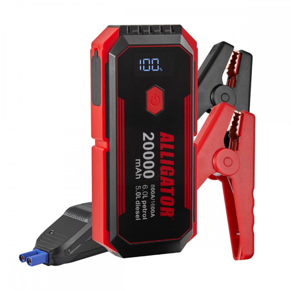 Бустер (пусковий пристрій) Alligator Jump Starter 800A/1600A 20000mAh зі Smart-клемами