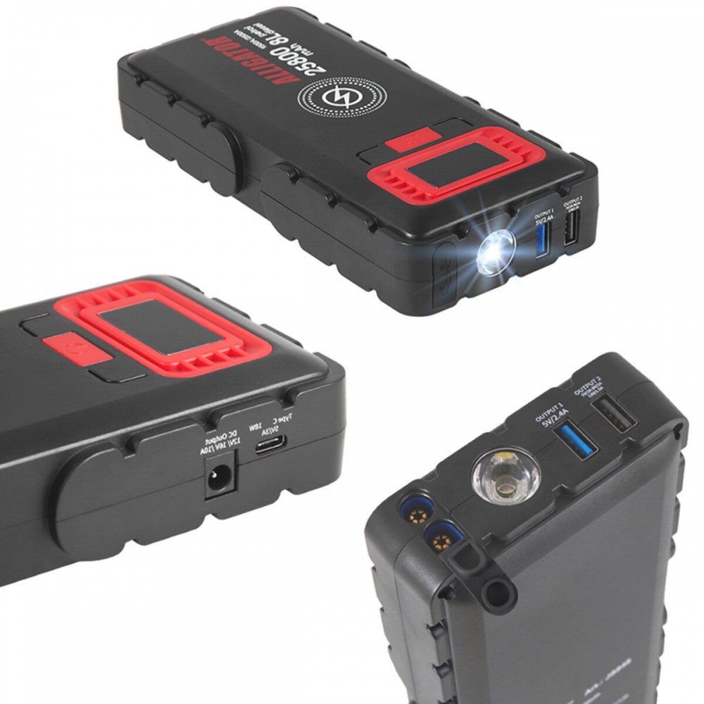 Бустер (пусковий пристрій) Alligator Jump Starter 1500A/2500A 25800mAh зі Smart-клемами та безпровідною зарядкою