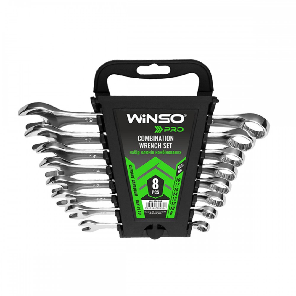 Набор ключей Winso PRO комбинированные CR-V 8шт 8-19мм