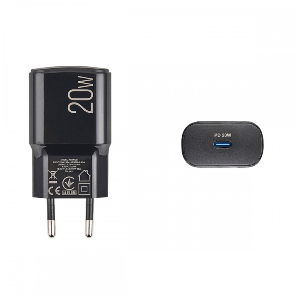 Сетевое зарядное устройство Brevia ePower PD20W USB-C черный