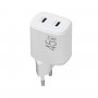 Сетевое зарядное устройство Brevia ePowerGaN PD45W 2xUSB-C белый
