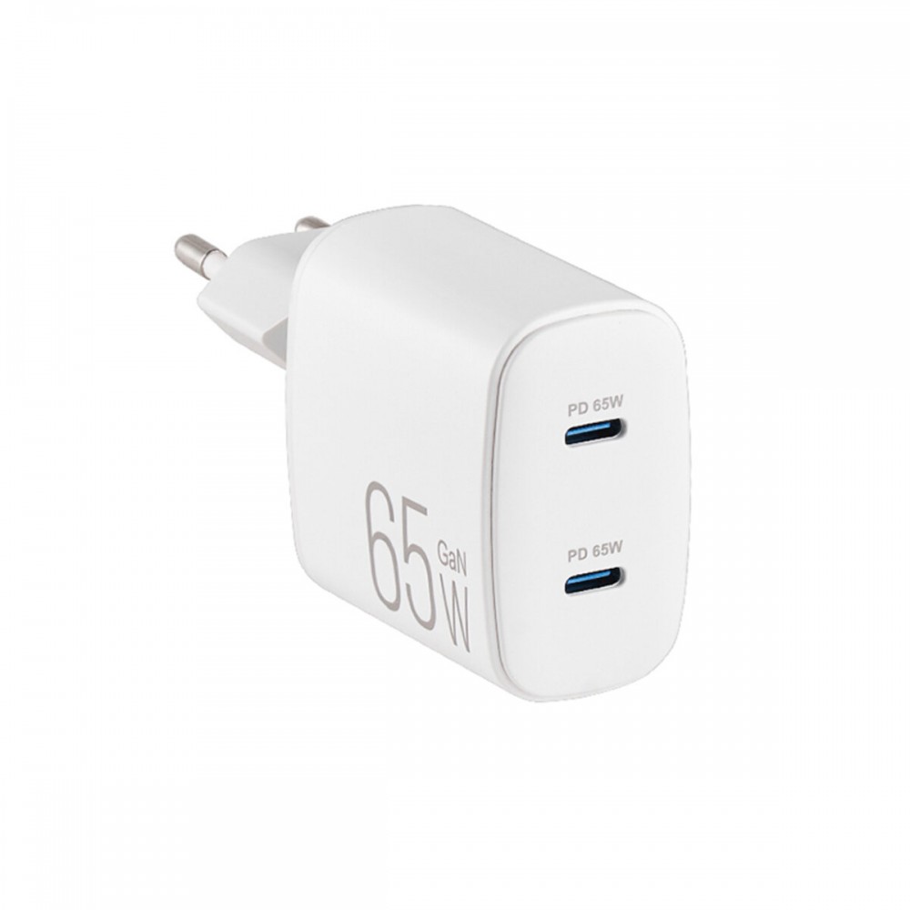 Сетевое зарядное устройство Brevia ePowerGaN PD65W 2xUSB-C белый
