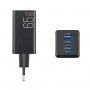 Сетевое зарядное устройство Brevia ePowerGaN PD65W 2xUSB-C+USB-A черный