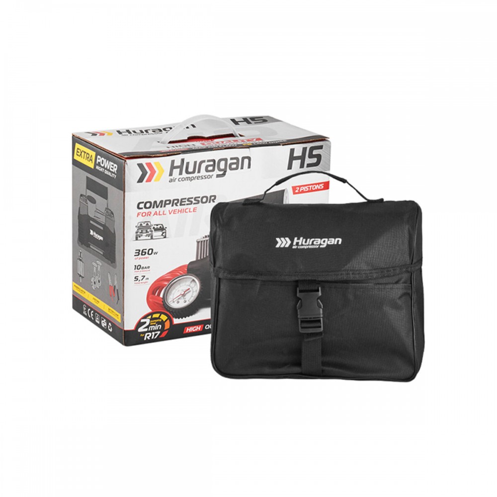 Компрессор автомобильный Huragan 12В, 7 Атм, 85 л/мин H0500