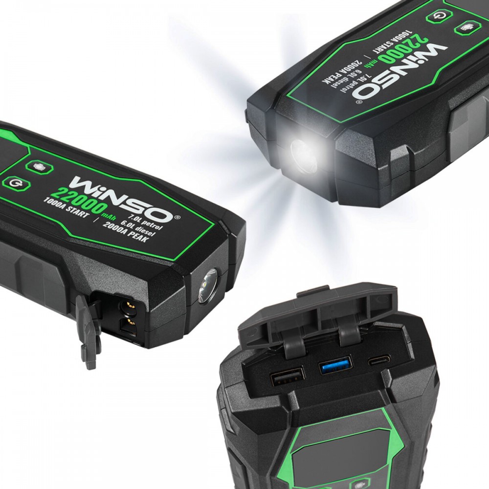 Бустер (пусковий пристрій) Winso Jump Starter 1000A/2000A 22000mAh