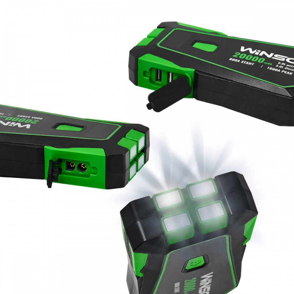 Бустер (пусковий пристрій) Winso Jump Starter 800A/1600A 20000mAh зі Smart-клемами