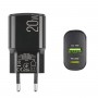 Мережевий зарядний пристрій Winso Pro PD20W USB-C+USB-A чорний