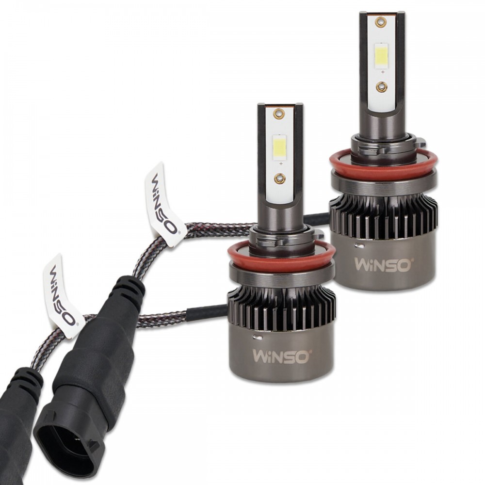 Автолампа Winso LED H8/H11/H16 12/24V 50Вт 5000Лм 6500K CSP3570 2шт