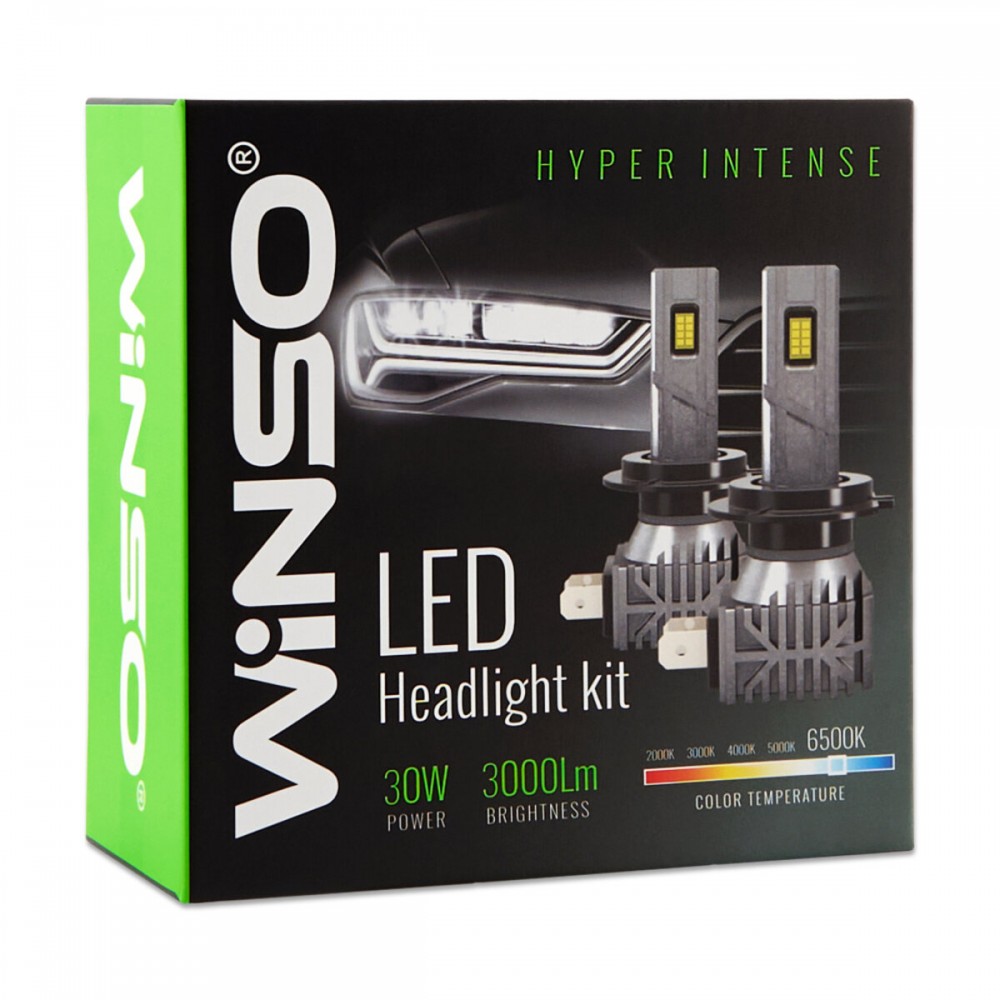 Автолампа Winso LED HВ3(9005) 12/24V 30Вт 3000Лм 6500K CSP3570 2шт
