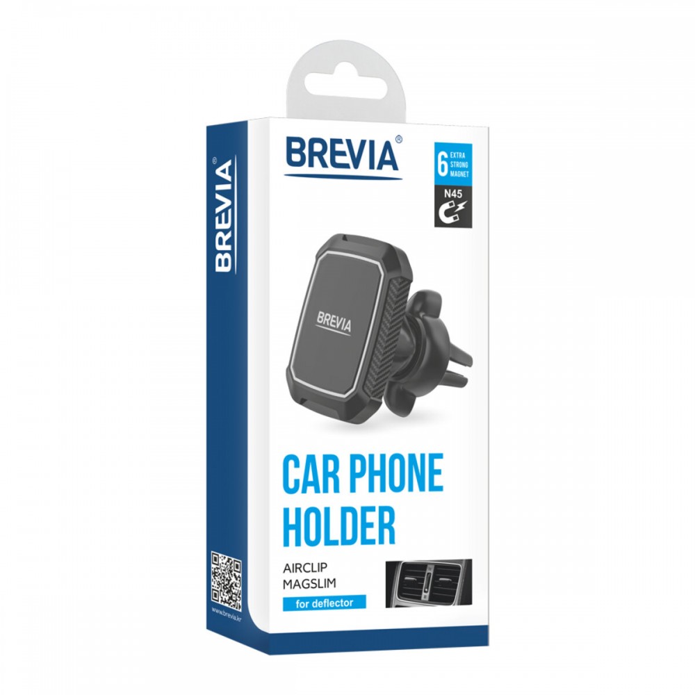 Держатель в машину Brevia AirClip MagSlim на дефлектор, магнитный, 6 магнитов