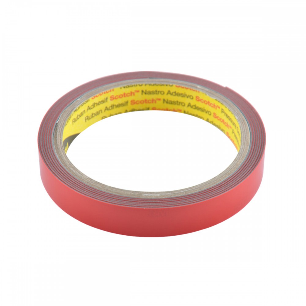 Лента клейкая двусторонняя 3M, темно-серая, 15ммx2м, блистер, 1шт