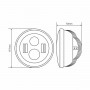Фара светодиодная Brevia 60W (4x5W ETI+DRL), 4800Lm/2160Lm, 6000K, 177x70мм 1шт