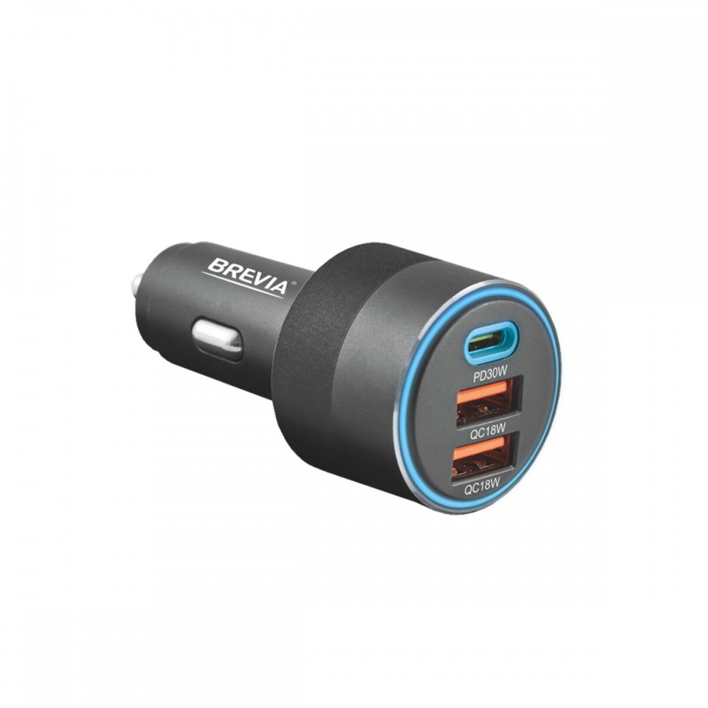 Автомобильное зарядное устройство BREVIA ePower TriCharge 66W 1xUSB-C+2xUSB-A черный