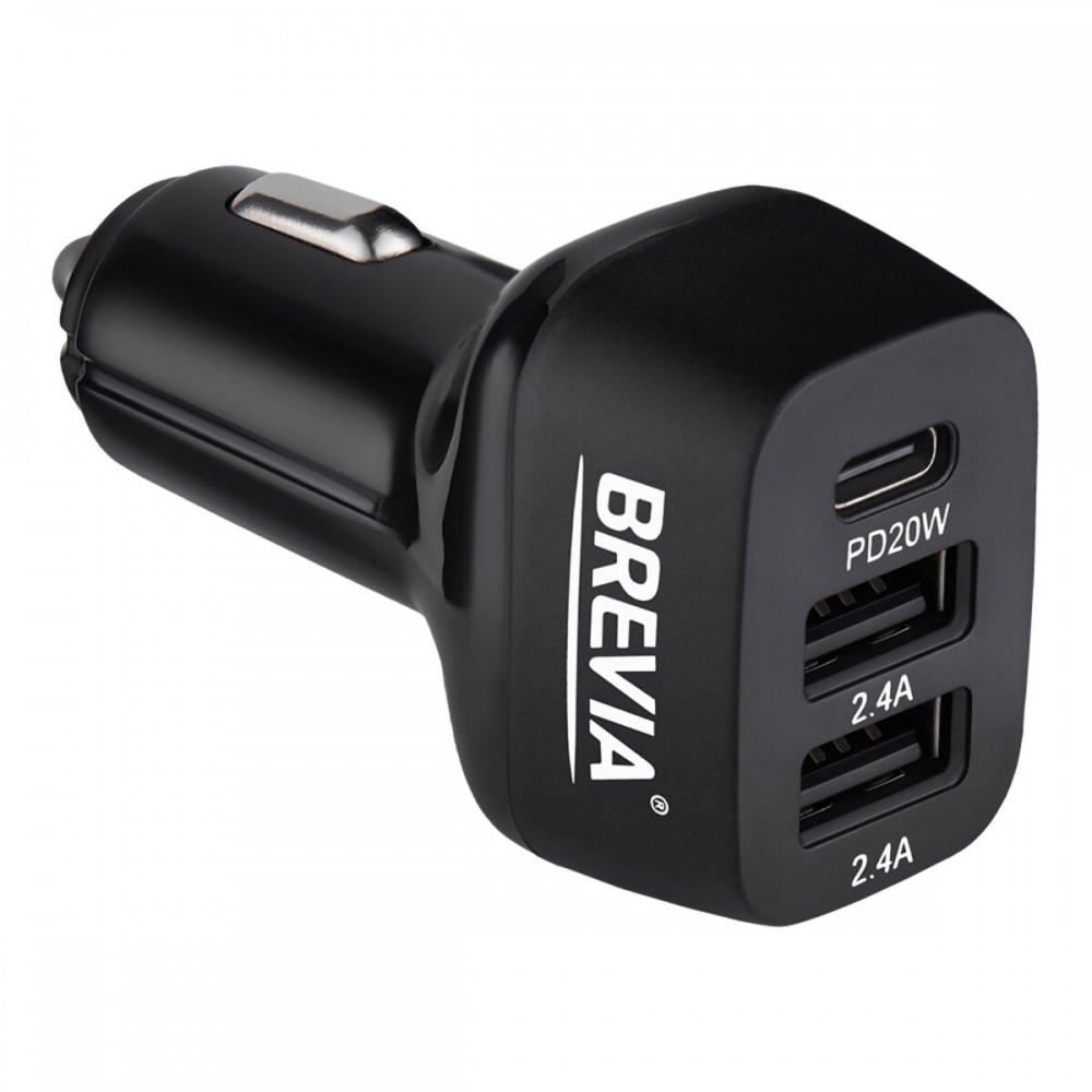 Автомобильное зарядное устройство BREVIA ePower TriDrive 44W 1xUSB-C+2xUSB-A черный