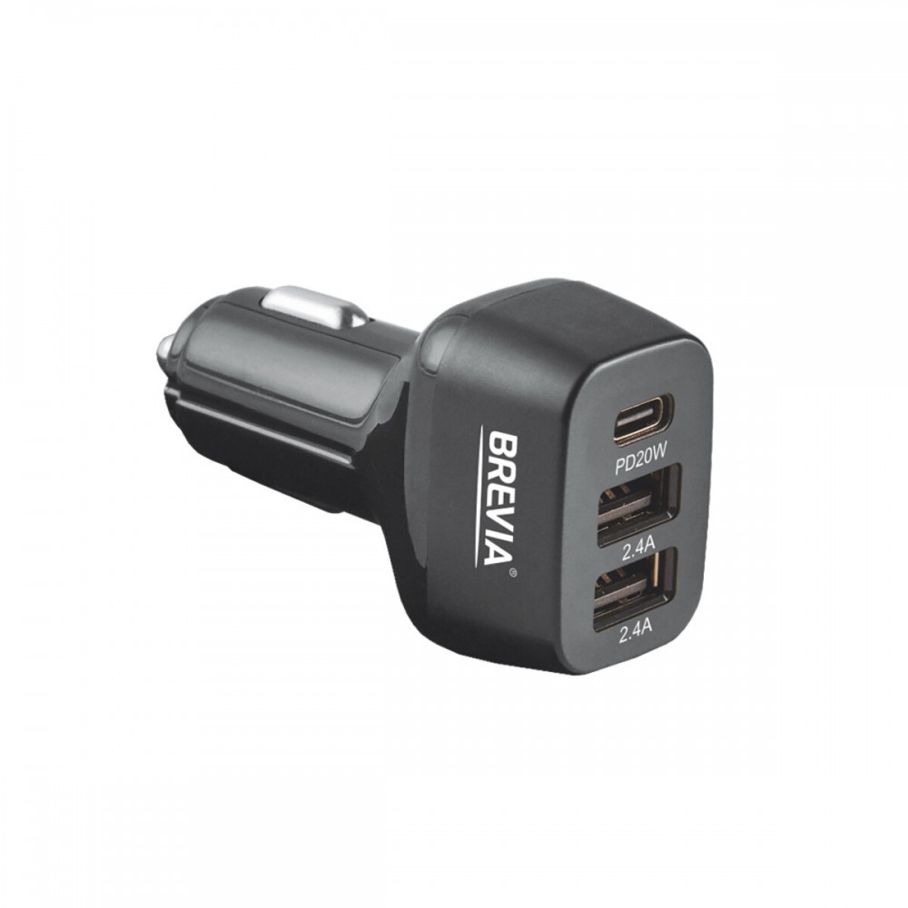 Автомобильное зарядное устройство BREVIA ePower TriDrive 44W 1xUSB-C+2xUSB-A черный