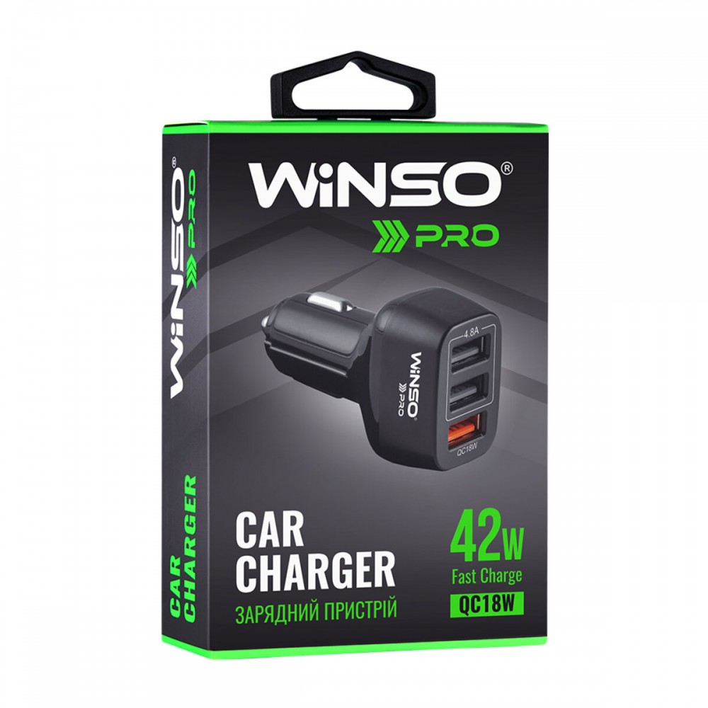 Автомобільний зарядний пристрій Winso PRO 42W 3xUSB-A