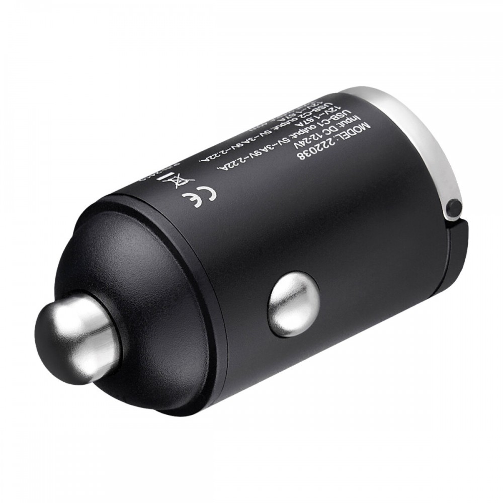 Автомобильное зарядное устройство Winso PRO 38W USB-C+USB-A mini Metal
