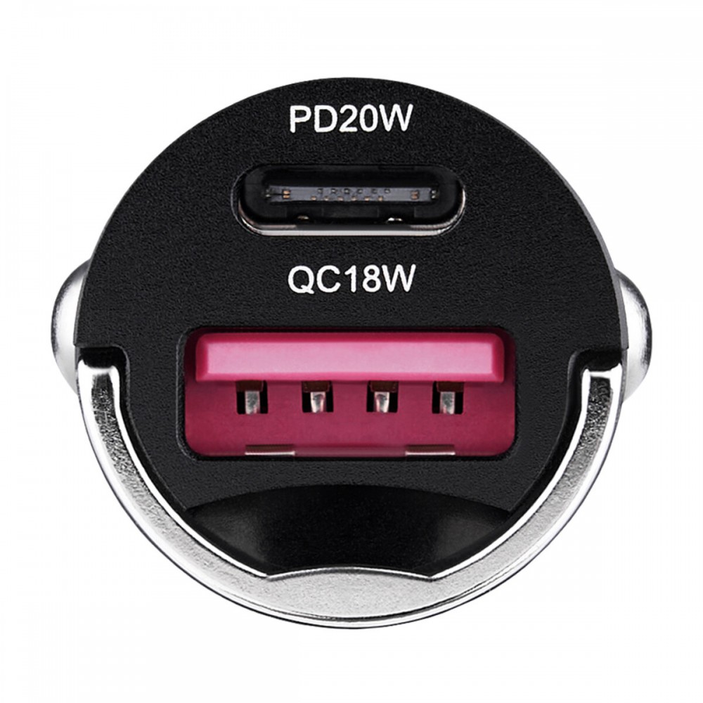 Автомобильное зарядное устройство Winso PRO 38W USB-C+USB-A mini Metal