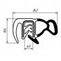 Ущільнювач дверей універсальний 35.2х19.4х6,5мм
